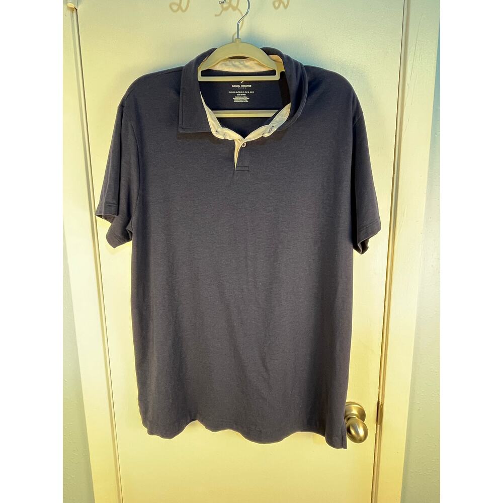 Daniel Hechter Polo Shirt XL Blue Pima Cotton Preppy Golf Officecore